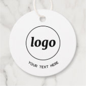 Eenvoudige logo-tekst en QR-code prijskaartjes voo Bedankjes Labels (Voorkant)
