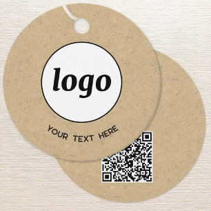 Eenvoudige Logo Tekst en QR Code Zakelijke Prijs L Bedankjes Labels