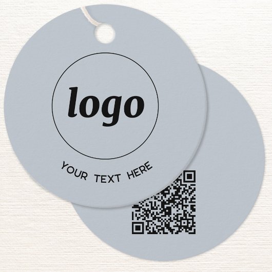 Eenvoudige Logo Tekst en QR Code Zakelijke Prijs L Bedankjes Labels