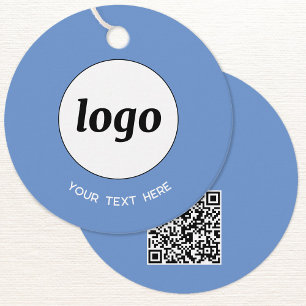 Eenvoudige Logo Tekst en QR Code Zakelijke Prijs L Bedankjes Labels