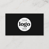 Eenvoudige Logo Tekst en QR code Zwart Visitekaartje (Voorkant)