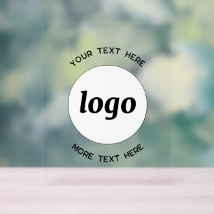 Eenvoudige logo-tekst promotionele zakelijke acryl bord