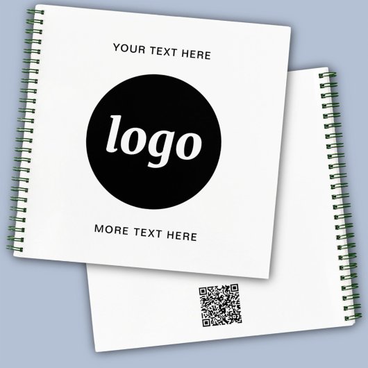 Eenvoudige Logo tekst QR-code Zakelijke promotie Notitieboek