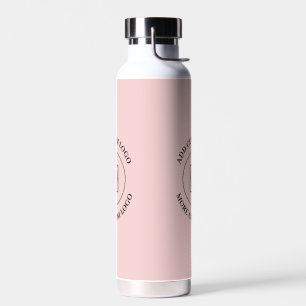 Eenvoudige Logo Tekst Roze Bedrijfs branding Waterfles