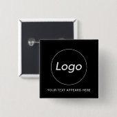 Eenvoudige Logo-tekst Vierkante Button 5,1 Cm (Voorkant /achterkant)