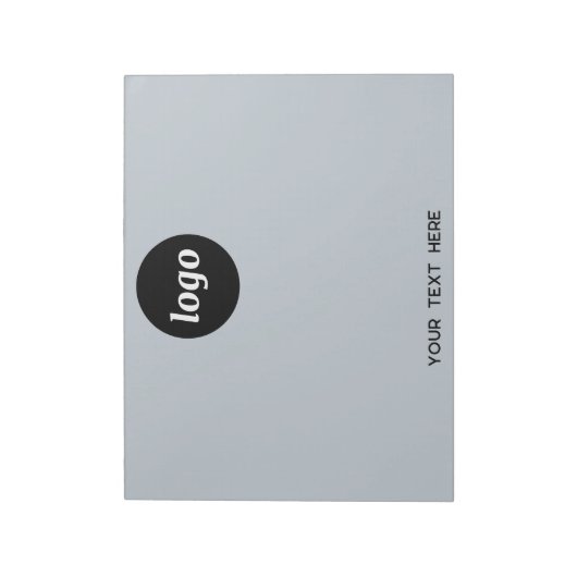 Eenvoudige Logo Tekst Zakelijk Promotie Blauw Notitieblok (Gedraaid)