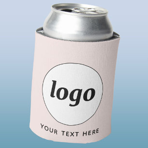 Eenvoudige Logo Tekst Zakelijk Promotie Blush Roze Blikjeskoeler