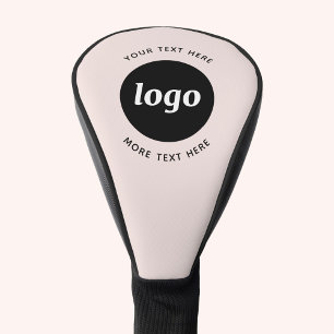 Eenvoudige Logo Tekst Zakelijk Promotie Blush Roze Golfheadcover