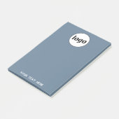 Eenvoudige Logo Tekst Zakelijk Promotie Dusty Blue Post-it® Notes (Schuin)
