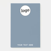 Eenvoudige Logo Tekst Zakelijk Promotie Dusty Blue Post-it® Notes (Voorkant)