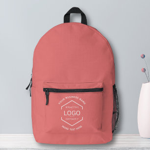 Eenvoudige Logo tekst Zakelijke promotie Roze Bedrukte Rugzak
