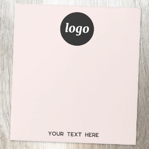 Eenvoudige Logo Tekst Zakelijke Promotionele Blush Notitieblok