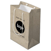 Eenvoudige Logo Text Business Branding Bruin papie Medium Cadeauzakje