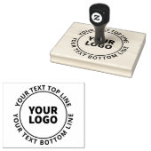 Eenvoudige Logo Upload &  Circulaire Tekst Rubberstempel (Gestempeld)