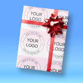 Eenvoudige Logo vervanging & bewerkbare tekst roze Cadeaupapier