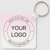 Eenvoudige Logo vervanging & bewerkbare tekst roze Sleutelhanger (Achterkant)