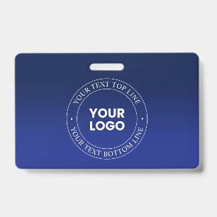 Eenvoudige Logo vervanging & tekst   Donkerblauw v Badge