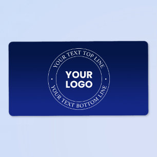 Eenvoudige Logo vervanging & tekst   Donkerblauw v Etiket