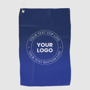 Eenvoudige Logo vervanging & tekst Donkerblauw v Golfhanddoek