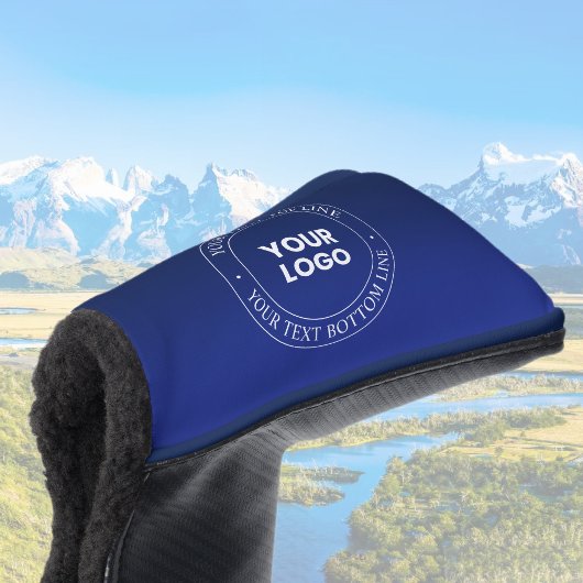 Eenvoudige Logo vervanging & tekst | Donkerblauw v Golfheadcover