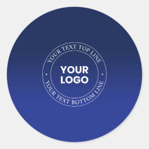 Eenvoudige Logo vervanging & tekst   Donkerblauw v Ronde Sticker