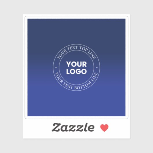 Eenvoudige Logo vervanging & tekst | Donkerblauw v Sticker (Vel)