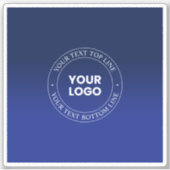 Eenvoudige Logo vervanging & tekst | Donkerblauw v Sticker (Voorkant)