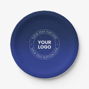 Eenvoudige logo-vervanging & tekst Donkerblauwe Papieren Bordje