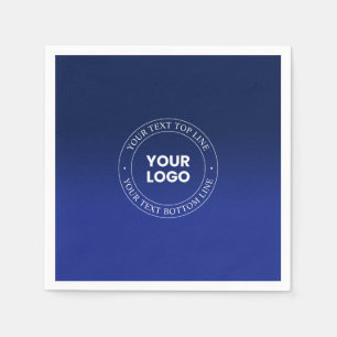 Eenvoudige logo-vervanging & tekst Donkerblauwe Servet
