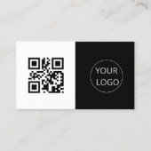 Eenvoudige Logo Zwart-wit QR-code Corporate Visitekaartje (Voorkant)