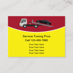 Eenvoudige lokale auto wegberm trekkend Visitekaar Visitekaartje