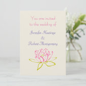 Eenvoudige Lotus Flower/Water Lily Wedding Kaart (Staand voorkant)