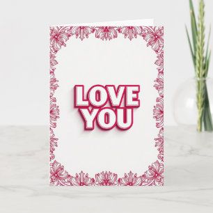 Eenvoudige Love You Bloemkaart Kaart