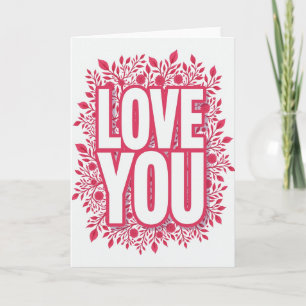 Eenvoudige Love You Kranskaart Kaart