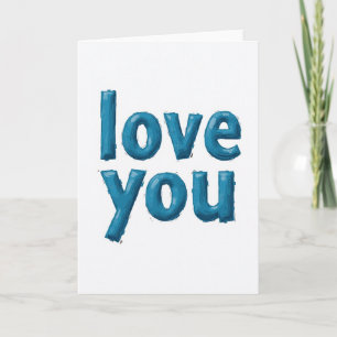 Eenvoudige Love You-tekstkaart Kaart