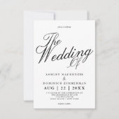 Eenvoudige Lucia Script Calligraphy Wedding Kaart (Voorkant)