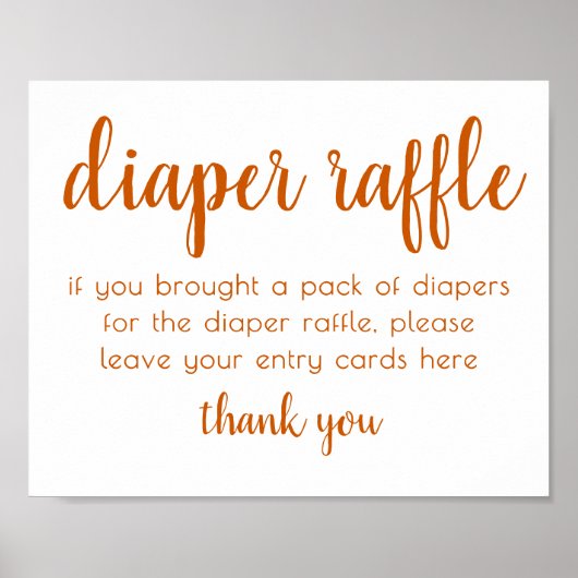 Eenvoudige luier Raffle | HERFST SINAASAPPEL BABY Poster (Voorkant)