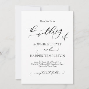 Eenvoudige Luxe Calligrafie De Bruiloft Van Kaart