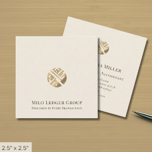 Eenvoudige Luxe Gouden Logo Vierkante Visitekaartje