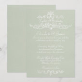 Eenvoudige Luxe Ivory Wedding-uitnodigingen Kaart (Voorkant / Achterkant)