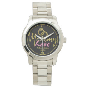 Eenvoudige luxe mama namen Aangepast Horloge