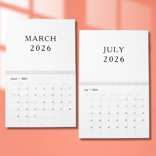 Eenvoudige Luxe Ontwerp Kalender