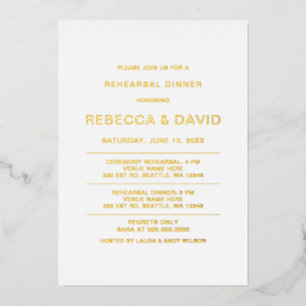 Eenvoudige luxe repetitie - binnenste folie uitnodiging