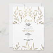 Eenvoudige luxe wit goud gebladerte Details Progra Kaart (Voorkant)