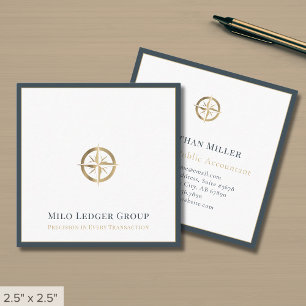 Eenvoudige Luxury Compass Logo Vierkante Visitekaartje