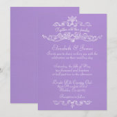 Eenvoudige Luxury Lavender Wedding Invitations Kaart (Voorkant / Achterkant)