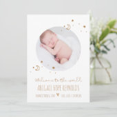 Eenvoudige maan en sterren Baby Geboorte Foto (Staand voorkant)