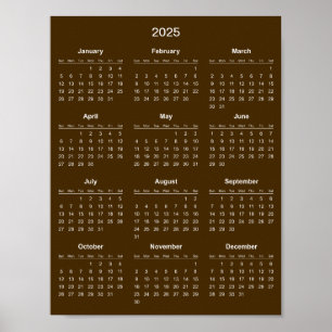 Eenvoudige maar Elegante 2025 Agenda Poster