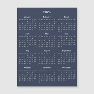 Eenvoudige maar elegante 2025 kalender Magnetisc