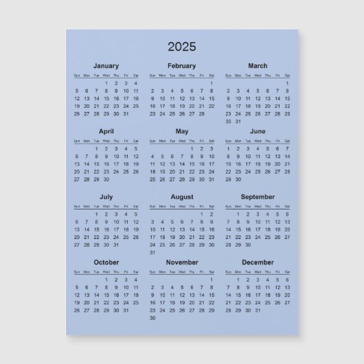 Eenvoudige maar elegante 2025 kalender | Magnetisc (Voorkant)